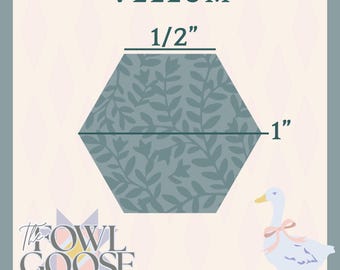 1/2 inch Hexagon Paper Pieces Vellum | .5" English Paper Piecing EPP | FPP | Quilt Hexies