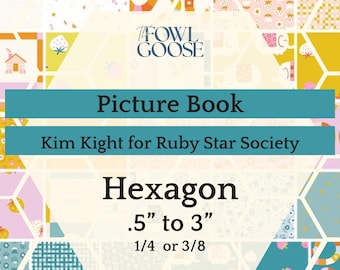 EPP Hexie Set: Ruby Star Society Fabric Hexagons for English Paper Piecing