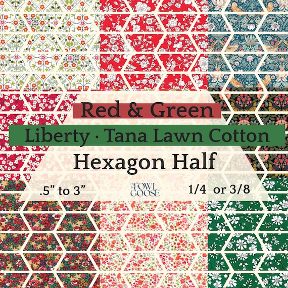 Liberty Tana Lawn Hexie Halves: English Paper Piecing Set of 50