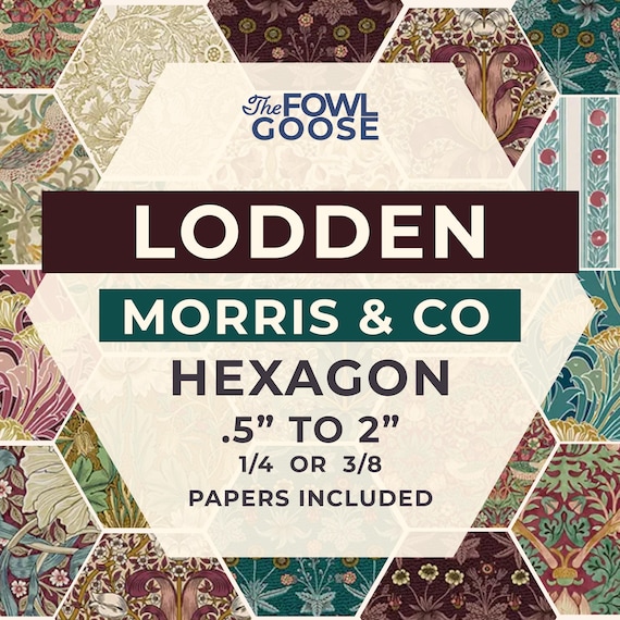Lodden EPP Hexie Set of 64 | Morris & Co Fabrics, English Paper Piecing