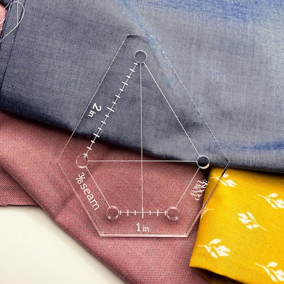 Jewel Acrylic Template for EPP: Teardrop Hexie Seam, Quilting