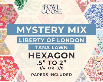 Liberty Tana Lawn Hexie Set: English Paper Piecing Quilt - 50 Mystery Mix