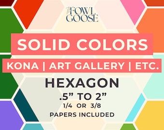 Solid Colors Fabric Hexagon Set of 50: Mystery Pack, English Paper Piecing