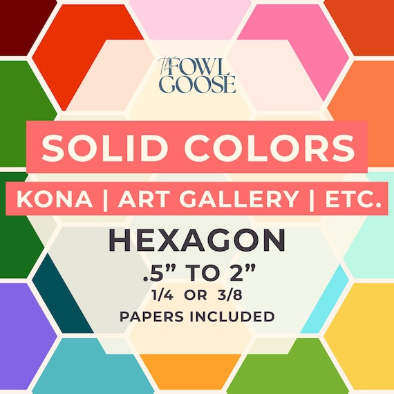 Solid Colors Fabric Hexagon Set of 50: Mystery Pack, English Paper Piecing