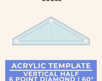 Diamond Half Acrylic EPP Template: 1/4 & 3/8 Seam Allowance