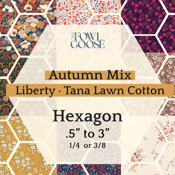 EPP Hexie Liberty Tana Lawn Cotton Set | Autumn Fall Hexagon