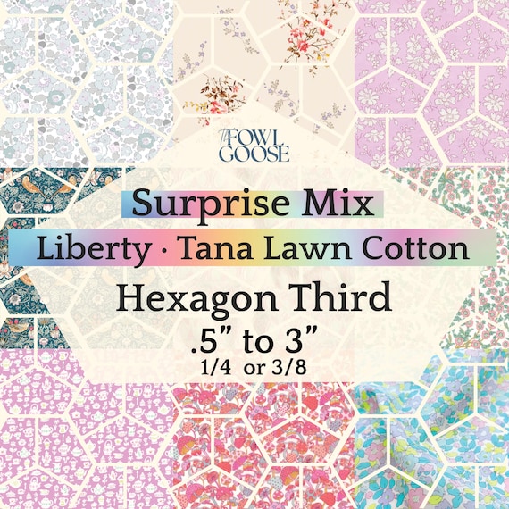 Liberty Tana Lawn Hexie Set: English Paper Piecing Quilt - 1/4 or 3/8 Inch