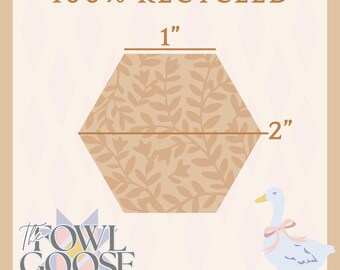 1 inch Hexagon Paper Pieces Recycled Cardstock | 1" English Paper Piecing EPP | FPP | Quilt Hexies