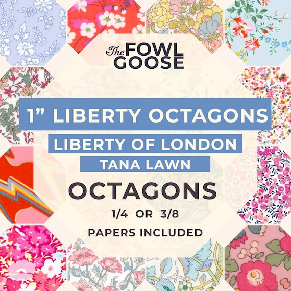 1" Liberty Tana Lawn Octagon Set: 1 inch English Paper Piecing Mix (50pc)
