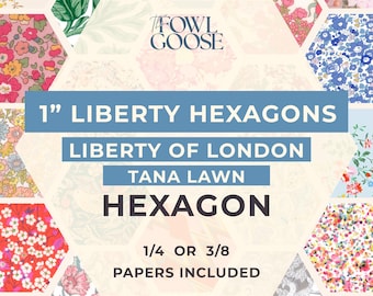 1" Liberty Tana Lawn Hexie Set: 1 inch English Paper Piecing Mix (50pc)