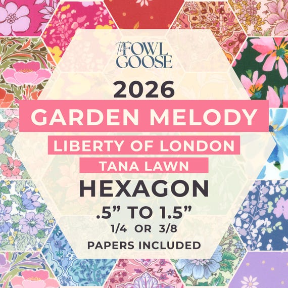 Liberty Tana Lawn Hexie Set: English Paper Piecing Quilt - Garden Melody 2026