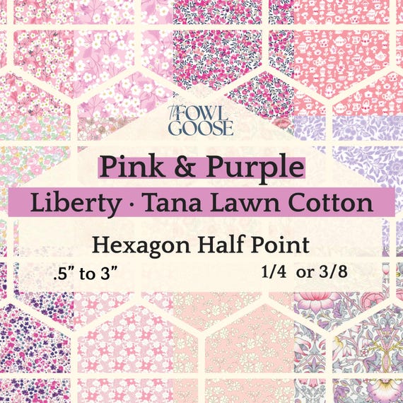 Liberty Tana Lawn Hexie Half Set: English Paper Piecing Quilt - Pink & Purple