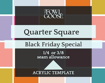 Quarter Square Acrylic EPP Template: 1/4 & 3/8 Seam Allowance