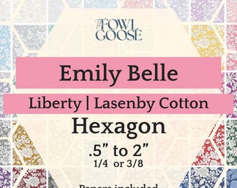 Liberty Fabric Hexagon Set: Emily Belle in Lasenby Cotton, English Paper Piecing