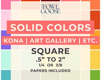 Solid Colors Fabric Square Set of 50: Mystery Pack, English Paper Piecing