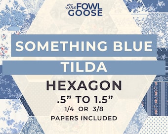 Something Blue EPP Hexie Set of 66 | Tilda Fabrics, English Paper Piecing