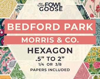Bedford Park EPP Hexie Set of 60 | Morris & Co Fabrics, English Paper Piecing