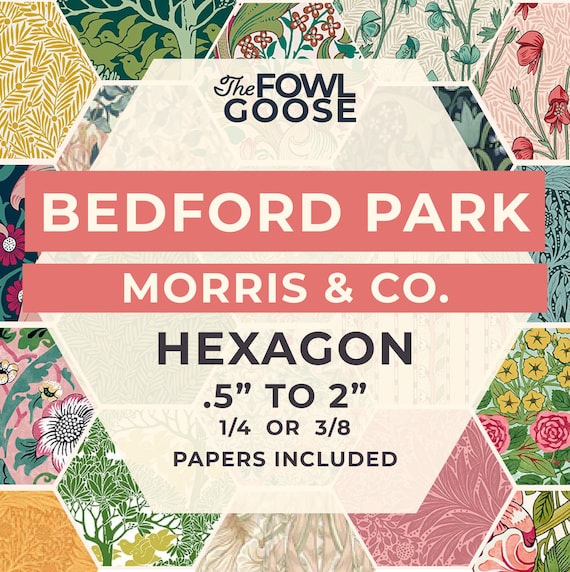Bedford Park EPP Hexie Set of 60 | Morris & Co Fabrics, English Paper Piecing