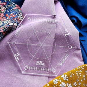 Hexagon Acrylic Template for EPP | Acrylic for Hexies 1/4 and 3/8 Seam | English Paper Piecing Quilt | EPP FPP