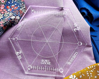 Hexagon Acrylic Template for EPP | Acrylic for Hexies 1/4 and 3/8 Seam | English Paper Piecing Quilt | EPP FPP