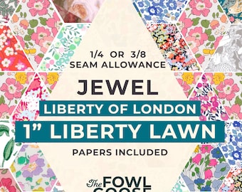1" Liberty Tana Lawn Jewel Set: 1 inch English Paper Piecing Mix (50pc)