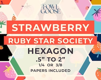 EPP Hexie Set: Strawberry Ruby Star Society Fabric - English Paper Piecing