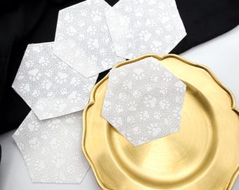Hexie Blender Paw Print Set: 1/4 or 3/8 English Paper Piecing - Pets and Animals