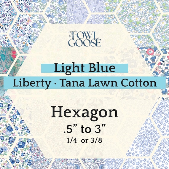 Liberty Tana Lawn Hexie Set: Light Blue EPP Quilt Pieces