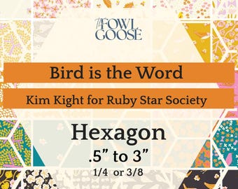 EPP Hexie Set: Bird is the Word Ruby Star Society Fabric - English Paper Piecing