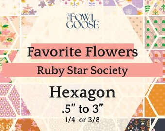 EPP Hexie Set: Ruby Star Society Fabric Flowers, English Paper Piecing