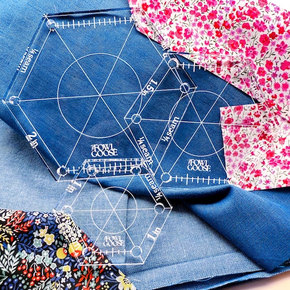 Hexagon Acrylic Template Set | EPP Quilting, 1/4" Thick