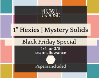Solid Colors Fabric Hexagon Set of 50: Mystery Pack, English Paper Piecing