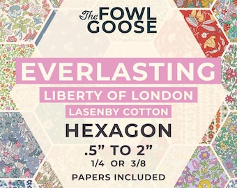 Liberty Fabric Hexagon Set: Everlasting in Lasenby Cotton, English Paper Piecing