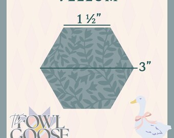 1.5" Vellum Hexagon Paper Pieces | English Paper Piecing EPP