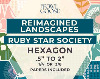 EPP Hexie Set: Reimagined Landscape Ruby Star Society Fabric - English Paper Piecing