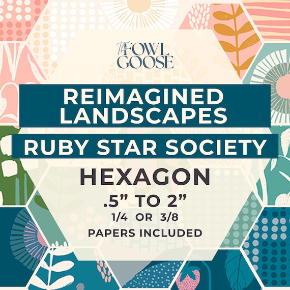 EPP Hexie Set: Reimagined Landscape Ruby Star Society Fabric - English Paper Piecing