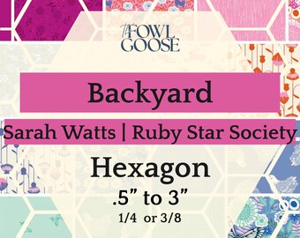 EPP Hexie Set: 50 Ruby Star Society Fabric Hexagons - Backyard Collection