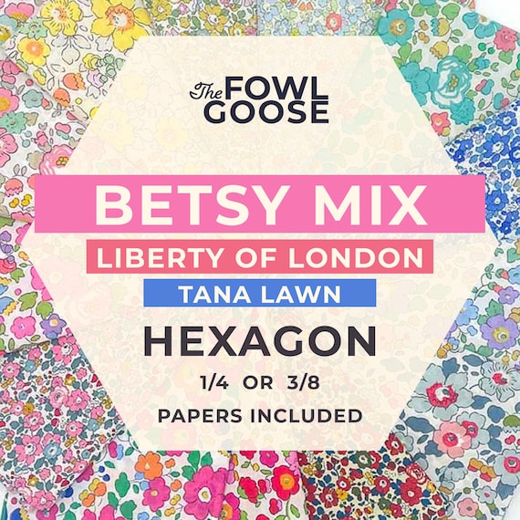 Liberty Tana Lawn Hexie Set: English Paper Piecing Betsy Mix (50pc)