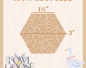 1 1/2 inch Hexagon Paper Pieces Recycled Cardstock | 1.5" English Paper Piecing EPP | FPP | Quilt Hexies