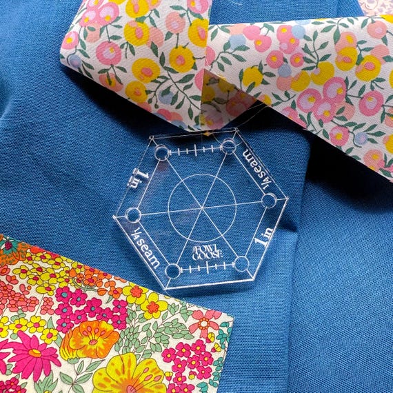 Thick Acrylic Hexagon Template for EPP: 1/4 & 3/8 Seam Allowance