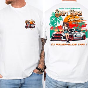Drift Kings Saroma California Graphic Tee, West Coast Drifting Shirt, Vintage Racing Design, Car Enthusiast Gift, Men's Casual Wear