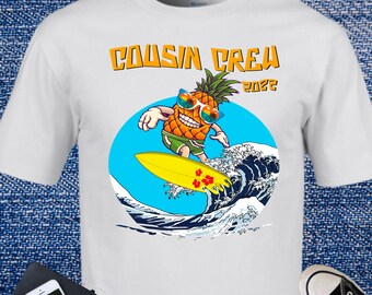 Cousin Crew T-shirt | Kids-Youth Size Cousin shirts, family shirt; family vacation shirt; big cousin shirt; matching beach surfing shirt