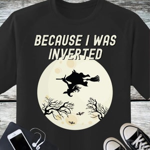Halloween Flying Witch shirt, Because I Was Inverted Shirt, Pilot And Co-Pilot Shirt, Halloween Gift For Him, Gift For Her, Talk to Me Shirt