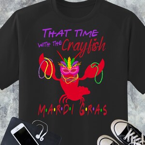 Mardi Gras Shirt,  Mardi Gras T-shirt, Womens Mardi Gras shirt,  Mardi Gras Tee, Fat Tuesday T-shirt, Mardi Crayfish, Mardi Gras Beads