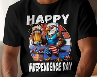 USA Independence Day Shirt, Patriotic American Eagle Holding Beer, American Eagle Flag Shirt, 4th of July Eagle Shirt, Beer Lovers shirt,