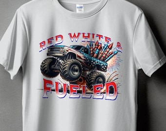 Caminhão Monstro Patriótico Svg | Camiseta Liberdade | Bandeira Americana | Camiseta de Caminhão do 4 de Julho | Camiseta do Dia da Independência | Camiseta Masculina do 4 de Julho