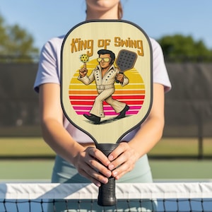 Unique Elvis Presley &quot;King of Swing&quot; Pickleball Paddle, Gift for Pickleball Players, Gift for Sports Fan, Collectable Pickleball Racket
