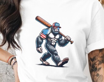 Baseball Player T-Shirt, Digital Download Clipart Sports Sublimation Design, Baller Graphics for Kids Custom Baseball Png, Big Foot Baseball