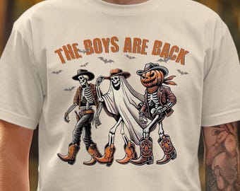 Spooky Western Skeleton Cowboy Shirt - Western Halloween Costume Shirt - Vintage Style Western Shirt - spooky western themed Unisex Shirt
