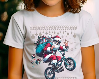 Funny Santa Christmas Shirt for Kids, Holiday Gift for Boys and Girls, Merry Rizzmas Sigmas Funny Kids Christmas Shirt, Santa Claus Shirt